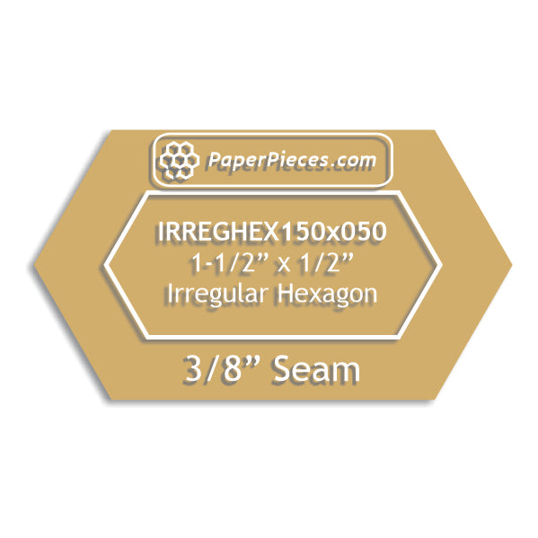 1-1/2" x 1/2" Irregular Hexagon