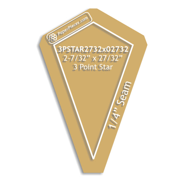 2-7/32" x 27/32" 3 Point Star