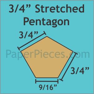 3/4" Stretched Pentagons