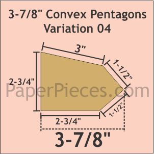 3-7/8" Convex Pentagons Variation 4