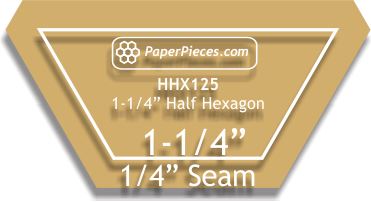 1-1/4" Half Hexagons