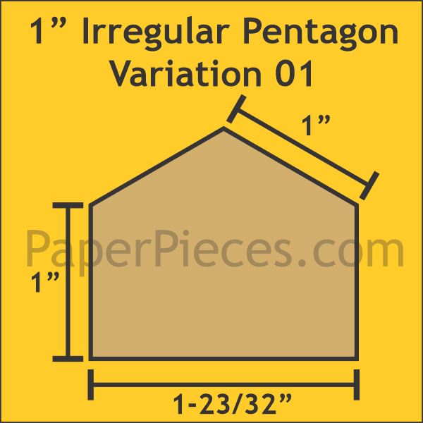 1" Irregular Pentagon Variation 01