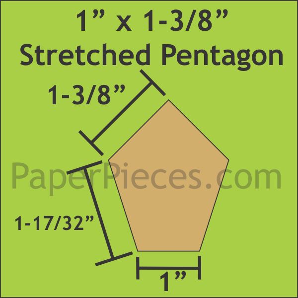 1" x 1-3/8" Stretched Pentagons