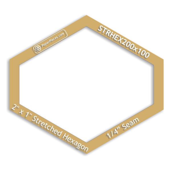 2" x 1" Stretched Hexagon