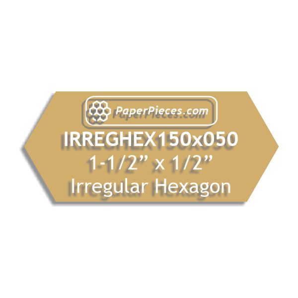 1-1/2" x 1/2" Irregular Hexagon