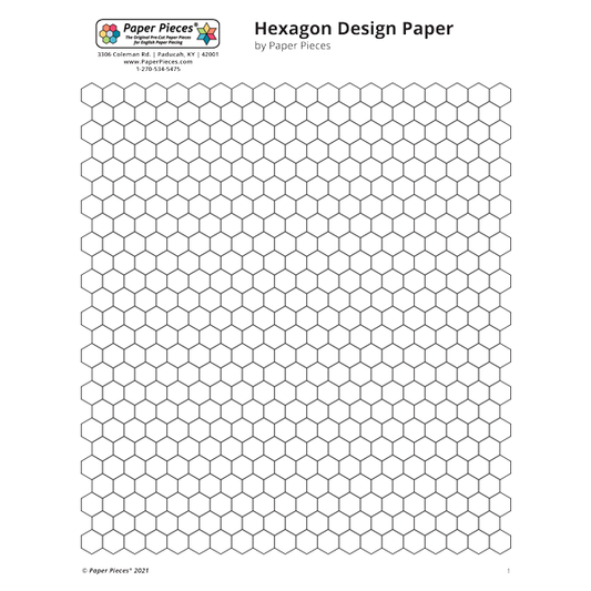 Hexagon Design Sheet (FREE PDF Download) by Paper Pieces®