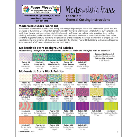 Modernistic Stars Quilt Along