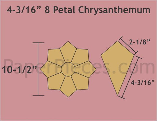 4-3/16" 8 Petal Chrysanthemums