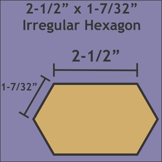 2-1/2" x 1-7/32" Irregular Hexagons