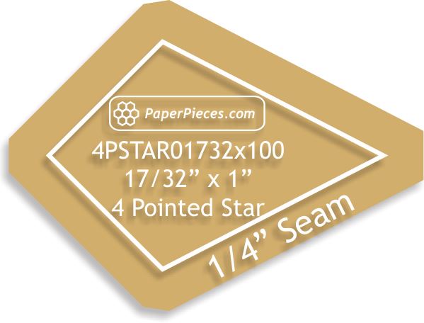 1-17/32" x 1" 4 Point Stars