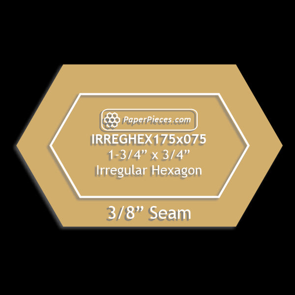 1-3/4" x 3/4" Irregular Hexagon