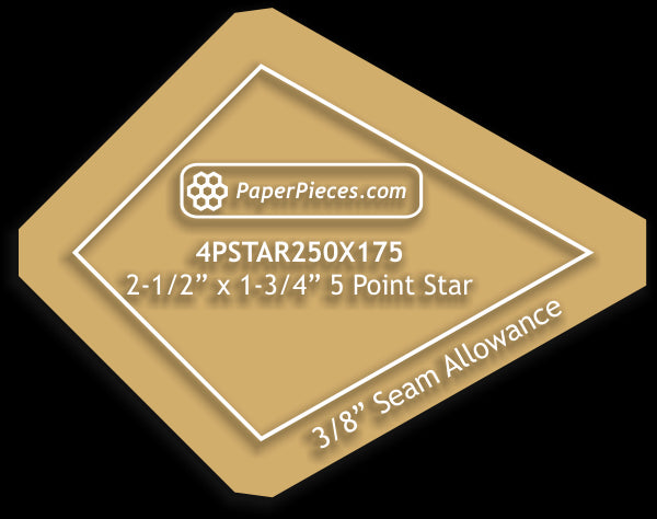 2-1/2" x 1-3/4" 4 Point Star