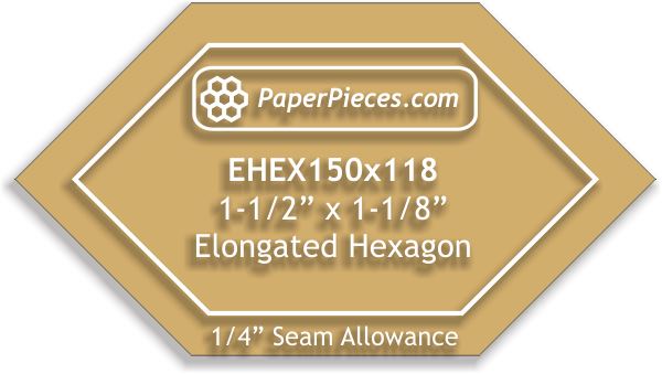 1-1/2" x 1-1/8 Elongated Hexagon
