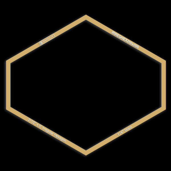 2-1/2" x 5" Irregular Hexagon