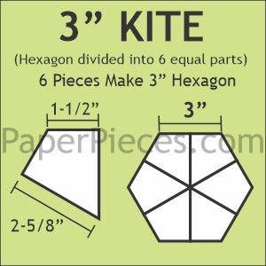 3" Hexagon Kites
