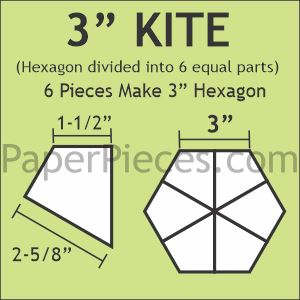 3" Hexagon Kites