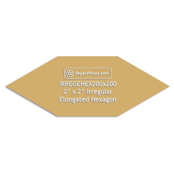 2" x 2" Irregular Elongated Hexagon
