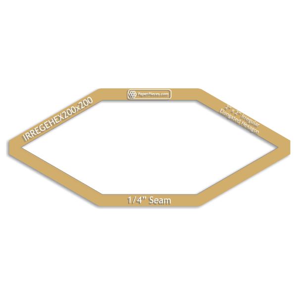 2" x 2" Irregular Elongated Hexagon