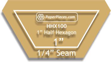 1" Half Hexagons