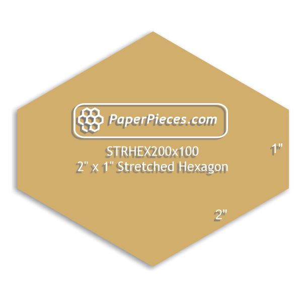 2" x 1" Stretched Hexagon