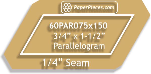 3/4" x 1-1/2" 60 Degree Parallelograms