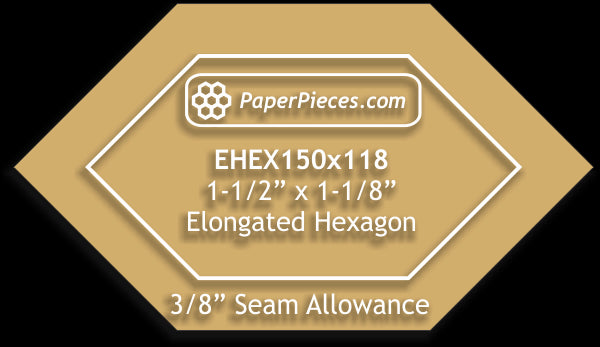 1-1/2" x 1-1/8 Elongated Hexagon