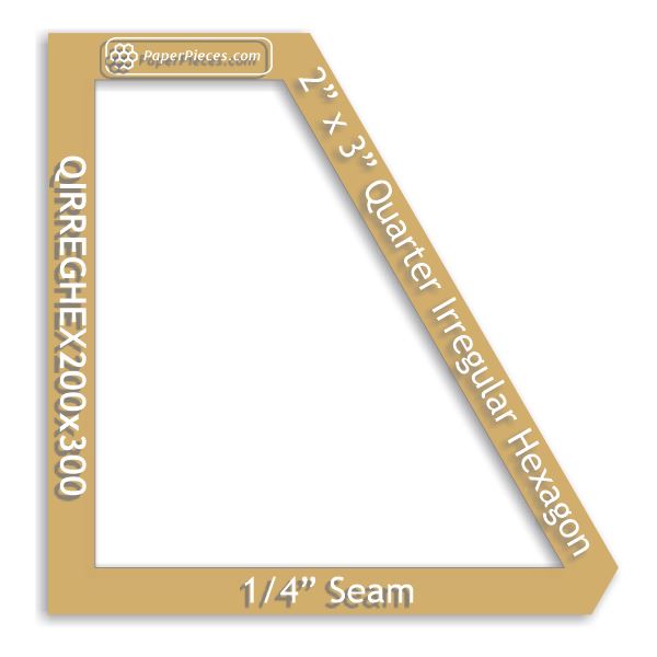 2" x 3" Quarter Irregular Hexagon