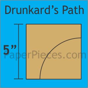 5" Drunkard's Path Block