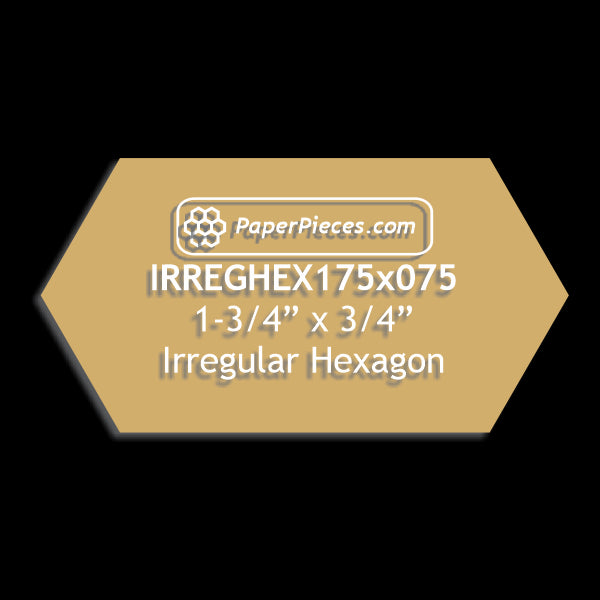 1-3/4" x 3/4" Irregular Hexagon