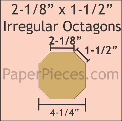 2-1/8" x 1-1/2"  Irregular Octagon