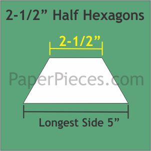 2-1/2" Half Hexagons