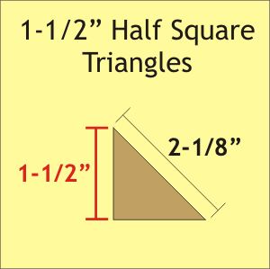 1-1/2" Half Square Triangles