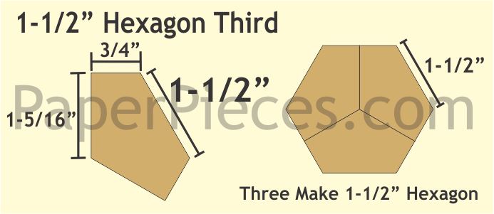 1-1/2" Hexagon Thirds