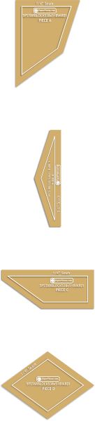 5-3/8" x 5-1/8 5 Point Star Blocks Variation 01