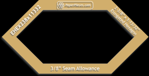 2-3/8" x 1-13-/32" Elongated Hexagons