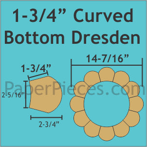 1-7/16" 8 Petal Curved Bottom Dresdens