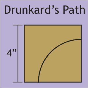 4" Drunkard's Path Block