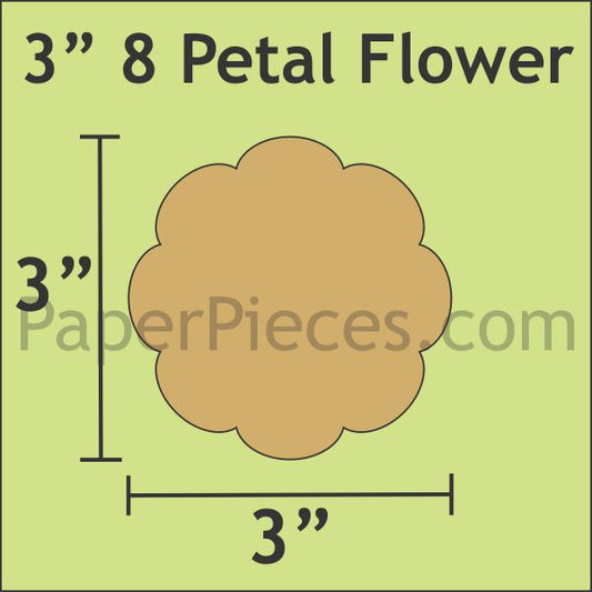 3" 8 Petal Flowers