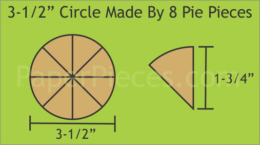 3-1/2" Diameter 8 Piece Pie Circles