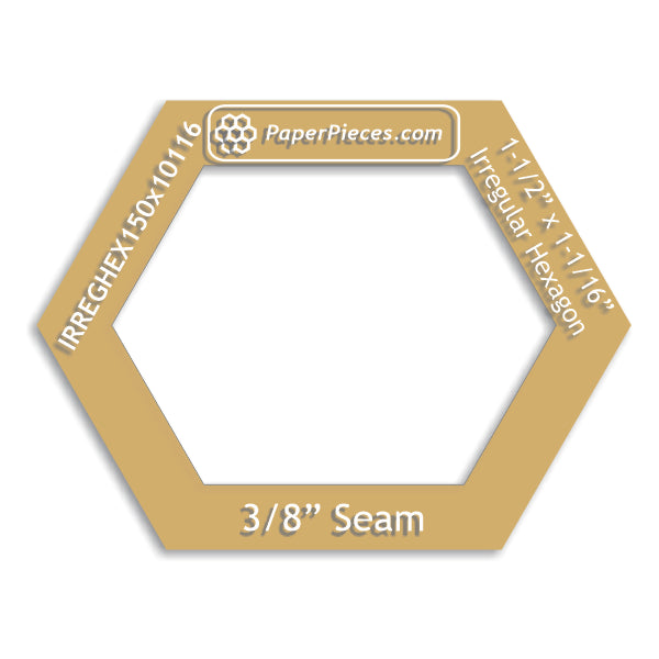 1-1/2" x 1-1/16" Irregular Hexagon