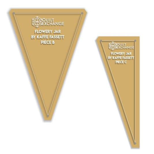 Flowery Jar Template Set with 1/4" Seams + Marking Holes