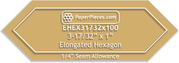3-17/32" X 1 Elongated Hexagons
