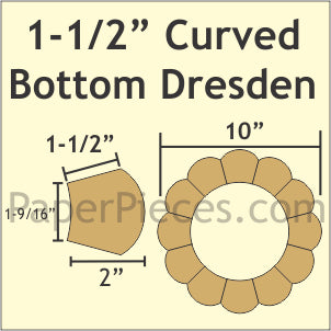 1-1/2" 12 Petal Curved Bottom Dresden