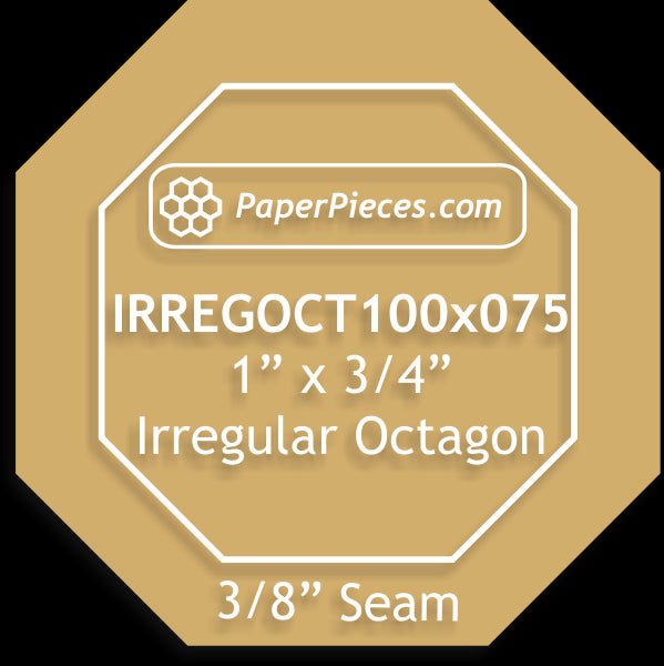 1" x 3/4" Irregular Octagon