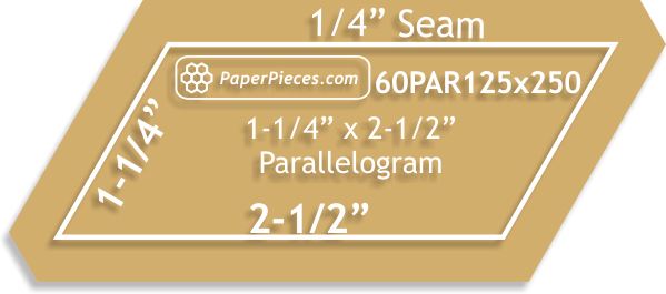 1-1/4" x 2-1/2" 60 Degree Parallelograms