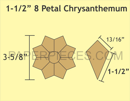 1-1/2" 8 Petal Chrysanthemums