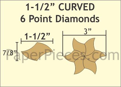 1-1/2" Curved 6 Point Diamonds