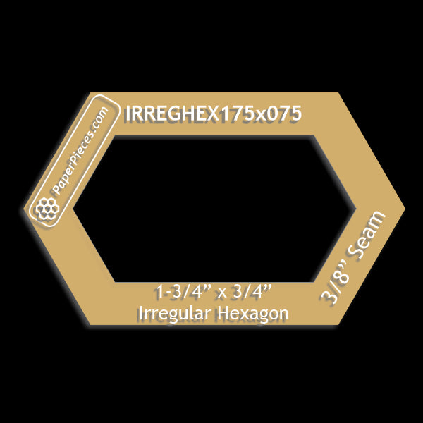 1-3/4" x 3/4" Irregular Hexagon