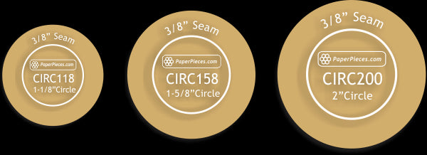 Assorted Circles: 1-1/8", 1-5/8", and 2" Circles