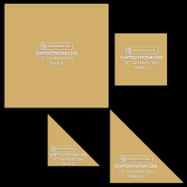 12" Sawtooth Star Block